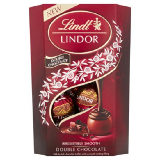 Picture of  Lindt Lindor Cornet Double Chocolate  200g x8